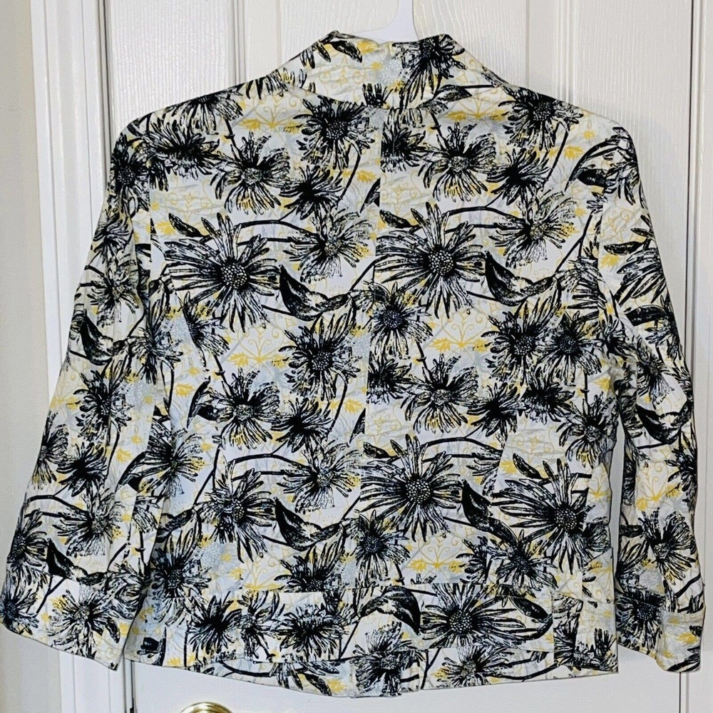 RQT Petite Size Petite Small Women’s Jacket Blazer Sunflower Pattern Lightweight - Picture 6 of 8